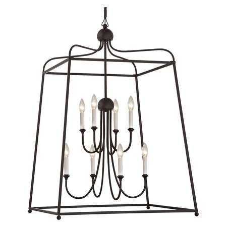 Crystorama 8 Light Dark Bronze Modern Chandelier 2248-DB_NOSHADE
